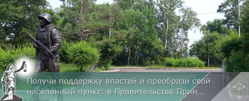 Получи поддержку властей и преобрази свой населенный пункт: в Правительстве Приморья рассказали о конкурсе «Твой проект» | Администрация муниципального округа город Партизанск Приморского края Официальный сайт