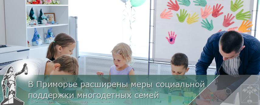 В Приморье расширены меры социальной поддержки многодетных семей | Администрация муниципального округа город Партизанск Приморского края Официальный сайт