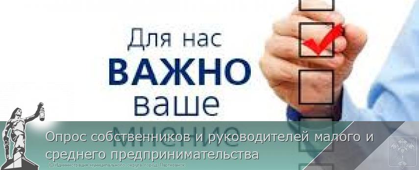 Опрос собственников и руководителей малого и среднего предпринимательства | Администрация муниципального округа город Партизанск Приморского края Официальный сайт